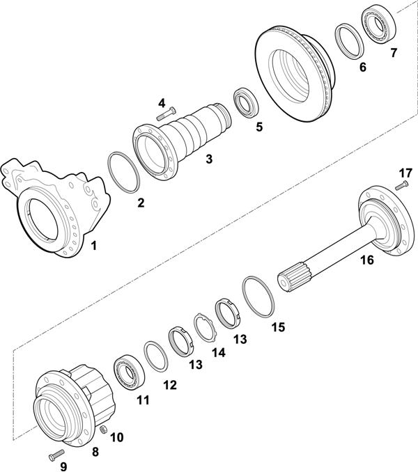 Схема Scania-74 — HUBS FOR AXLE BUS RD 760: ADA 1250D