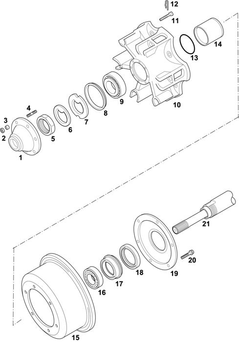 Схема Scania-74 — HUBS FOR AXLES R 653 / RB 652: AD 80 RAYS WHEEL