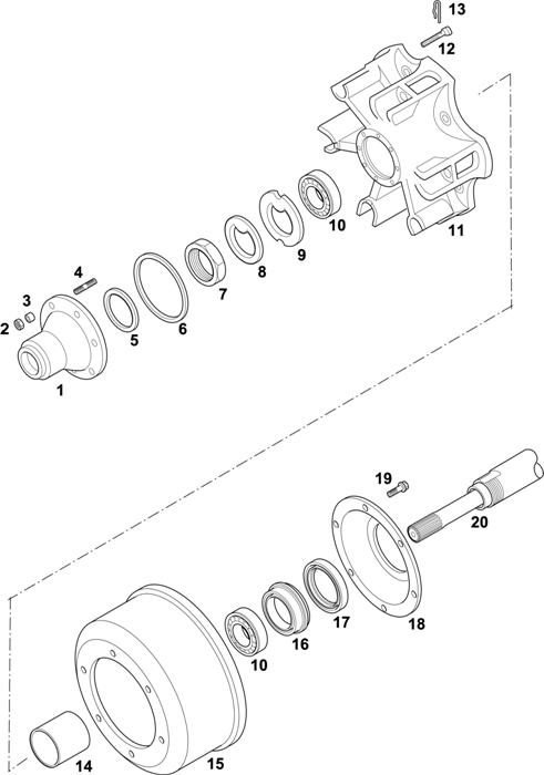 Схема Scania-74 — HUBS FOR AXLES R 642/653/660/770/780 / RB 652: AD/ADA 90 20",22,5" RAYS WHEEL