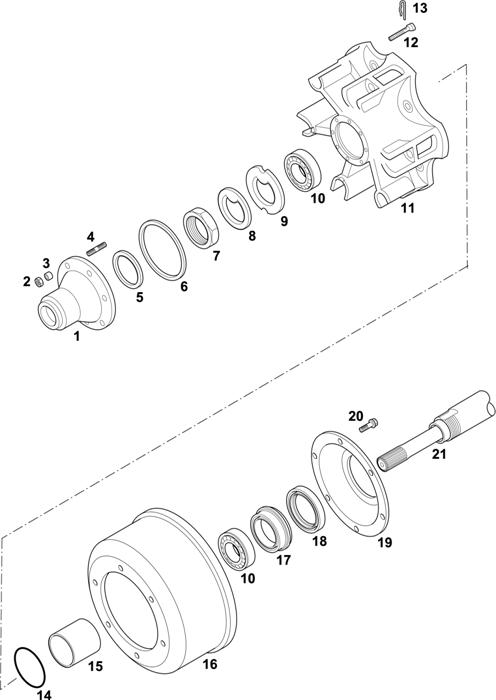 Схема Scania-74 — HUBS FOR AXLES R 642/653/660/770/780 / RB 652: AD/ADA 90 24" RAYS WHEEL