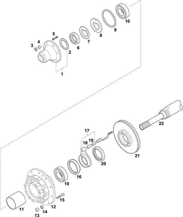 Схема Scania-74 — HUBS FOR AXLE R 560: ADA 1100 / AD/ADA 1300 / ADA 1302,ABS/EBS
