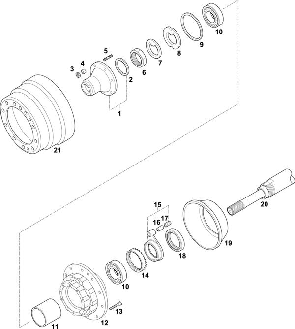 Схема Scania-74 — HUBS FOR AXLES R 782: AD/ADA 1300 / ADA 1302, ABS