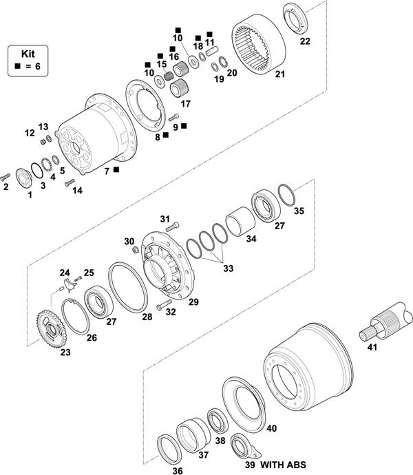 Схема Scania-74 — HUBS FOR AXLES RP 835 / RBP 735: AD 1101P DISC WHEEL, DRUM BRAKE / AD 1300P DISC WHEEL, DRUM BRAKE