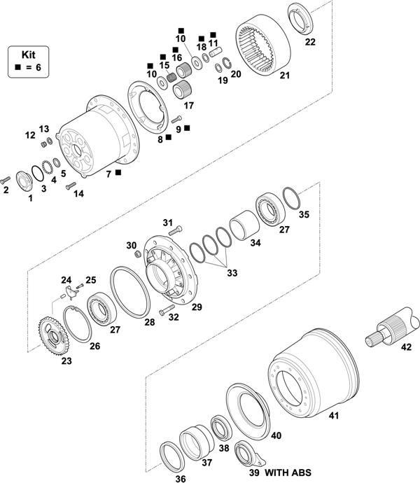 Схема Scania-74 — HUBS FOR AXLES RP 835 / RBP 835: AD/ADA 1501P DISC WHEEL, DRUM BRAKE / AD 160OP
