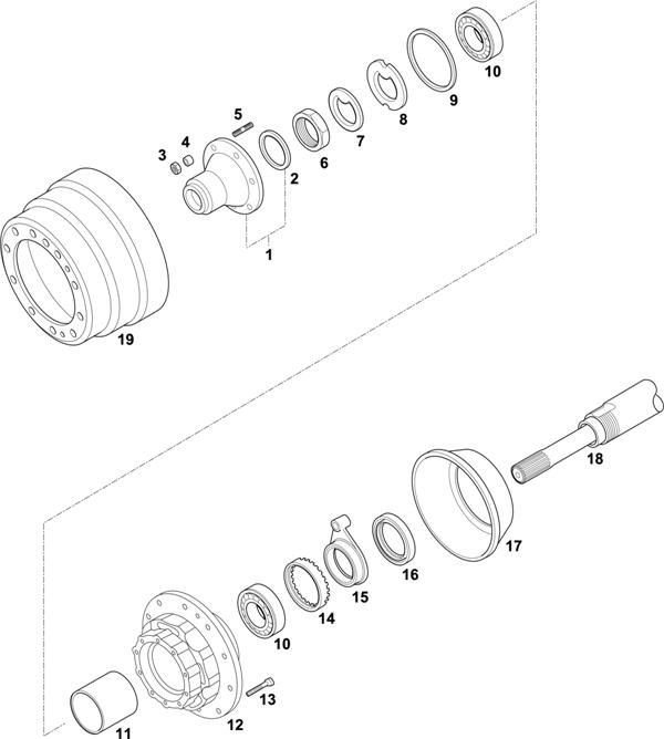 Схема Scania-74 — HUBS FOR AXLES RB 660: AD/ADA 1300, ABS, DISC WHEEL, BRAKE DRUM