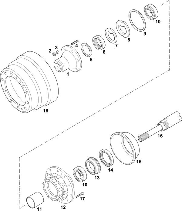 Схема Scania-74 — HUBS FOR AXLE RB 662: AD/ADA 1300 / ADA 1302