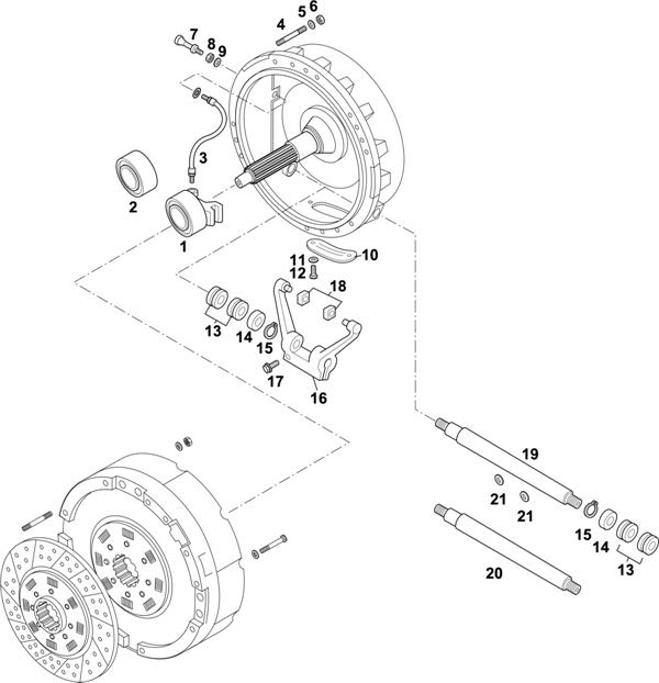 Схема Volvo-88 — Clutch: KF115 / KF115B / KF116 / KF116B / KF214C / KF214F / KF215B / KF215D / KF215F / KF215G / KF215K / KF215L