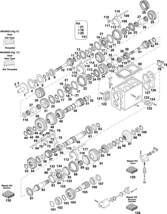 Схема Volvo-88 — Gearbox: R51 / R52 / R52B