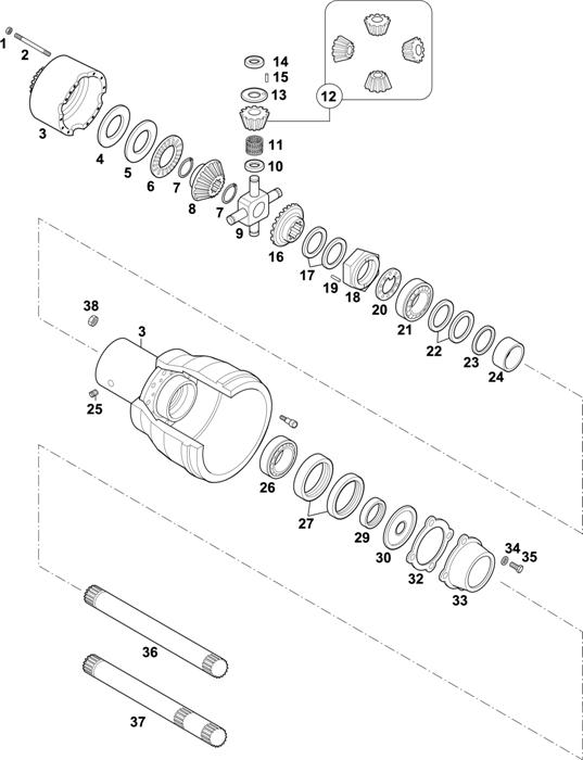 Схема Volvo-88 — Hubs - Intermediate and Rear Axles Hubs: RAN1 80 / RAN1 81 / RAN2 81 / RAN1 82 / RAN1 87 / RTN1 87 / RTN2 87