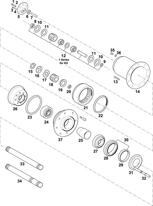 Volvo-88 — Hubs - Intermediate and Rear Axles Hubs: RAN3 71 / RAN4 71 / RTN/CTN3 72 / RTN/CTN4 72