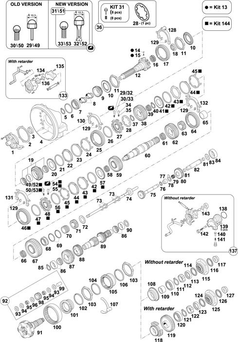 Схема Volvo-88 — Gearbox: VT2814B / VTO2814B