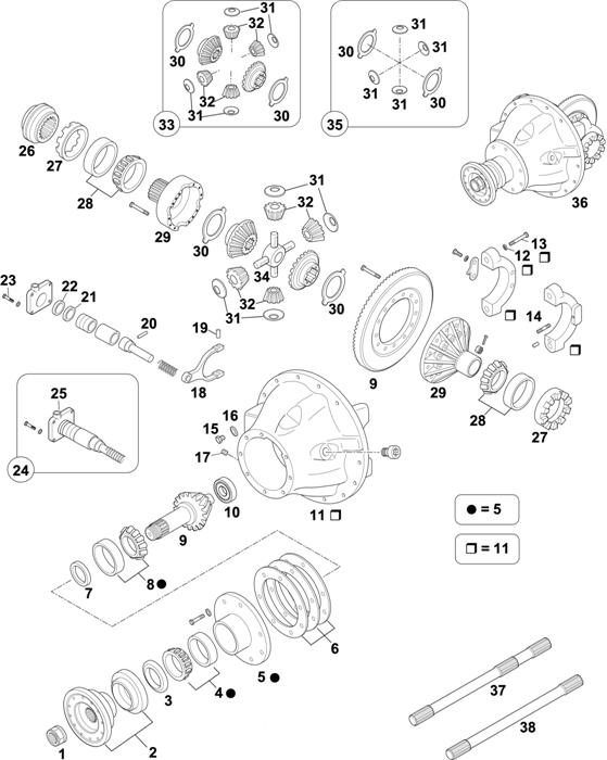 Схема Volvo-88 — Rear Axle: EV76 / EV78