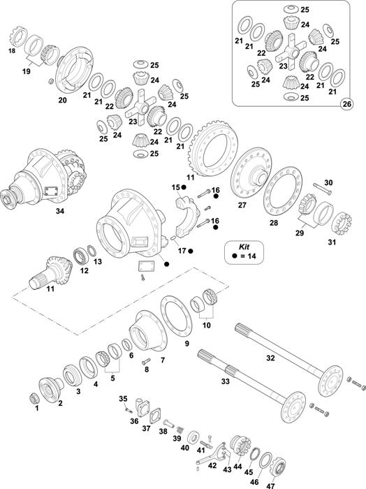 Схема Volvo-88 — Rear Axle: RS1344SV