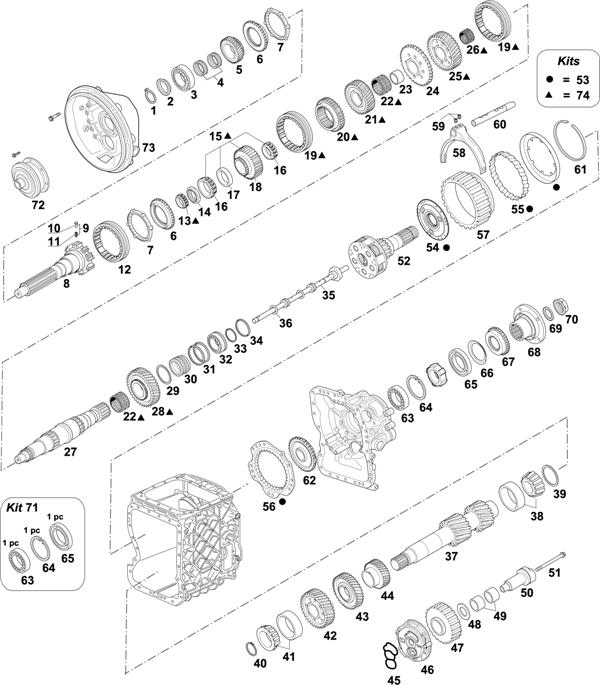 Схема Volvo-88 — Gearbox: AT2412C / AT2512C / AT2812C / ATO2512C / ATO3112C / AT2412D / AT2612D / AT2812D / ATO2612D / ATO3112D