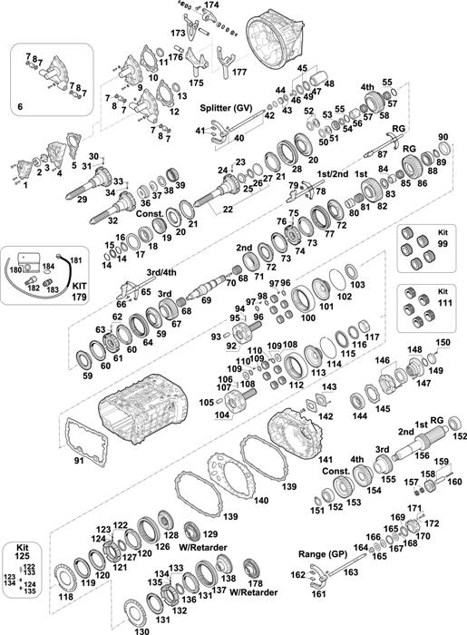 Схема ZF-95 — 1343 - 16S 2520 TO / 16S 252 TO IT / 16S 2522 TO / 16S 2523 TO IT / 16S 2525 TO / 16S 2521 TO IT