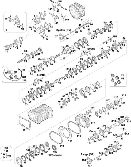 Схема ZF-95 — 1342 - 16S 2220 TO/TO IT / 16S 222 TO IT / 16S 2222 TO / 16S 2223 TO / 16S 2225 TO / 16S 2221 TO IT