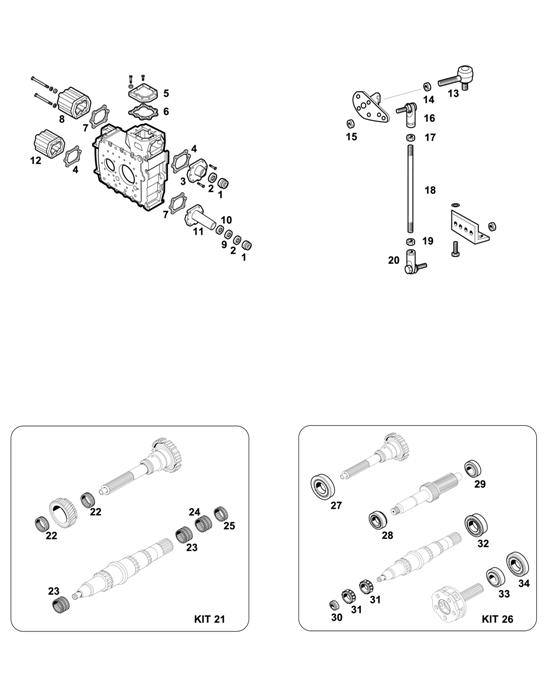 Схема ZF-95 — 1295 - 16S130 - SELECTOR MECHANISM - BEARING KITS