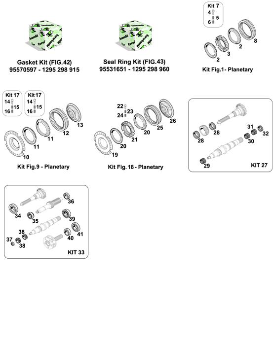 Схема ZF-95 — 1297 - 16S160/1 - KITS - SYNCHRONIZER KITS - BEARING KITS