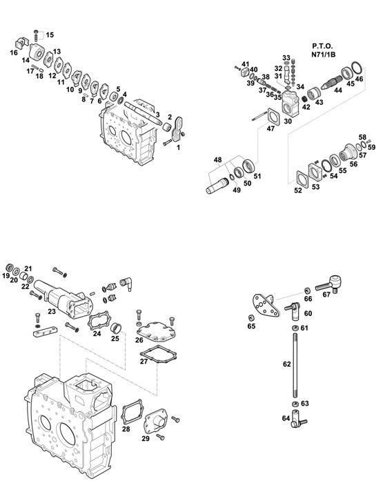 Схема ZF-95 — 1297 - 8S 190 - SELECTOR MECHANISM - P.T.O. (POWER TAKE OFF)