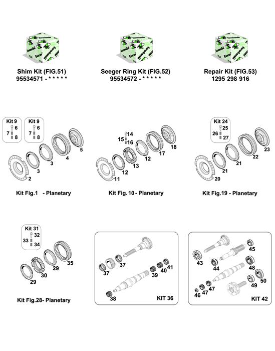 Схема ZF-95 — 1312 - 16S200 - SYNCHRONIZER KITS - BEARING KITS
