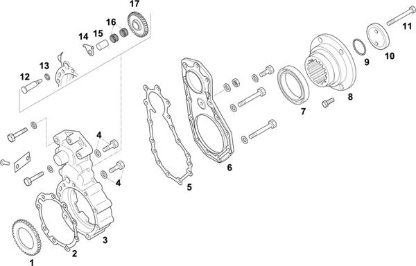 Схема ZF-95 — 1342 - 16S 2220 TO / 16S 2225 TO / STEERING PUMP - N 221/PL