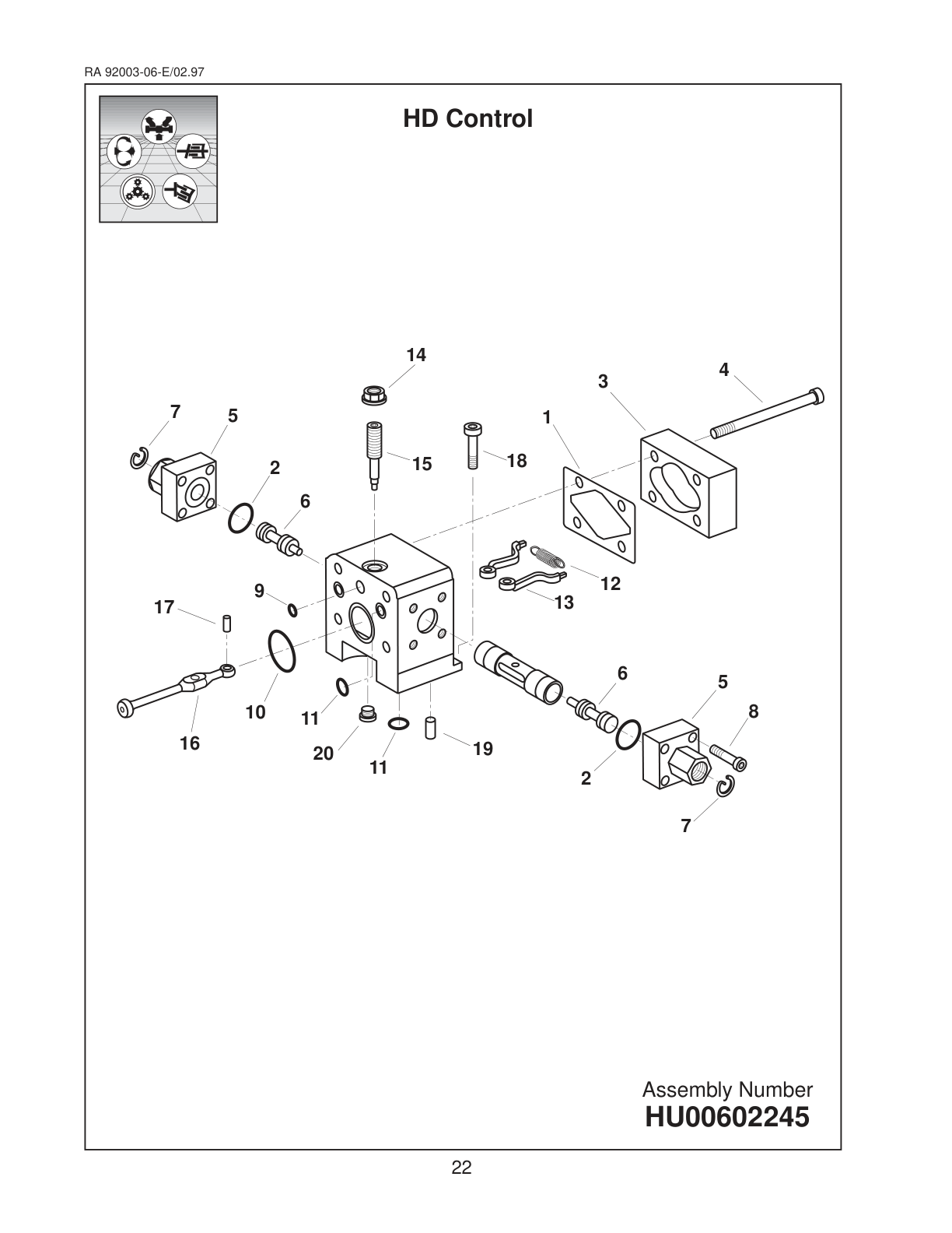 Схема Bosch Rexroth A4VG180 — HD Control, торцевая крышка