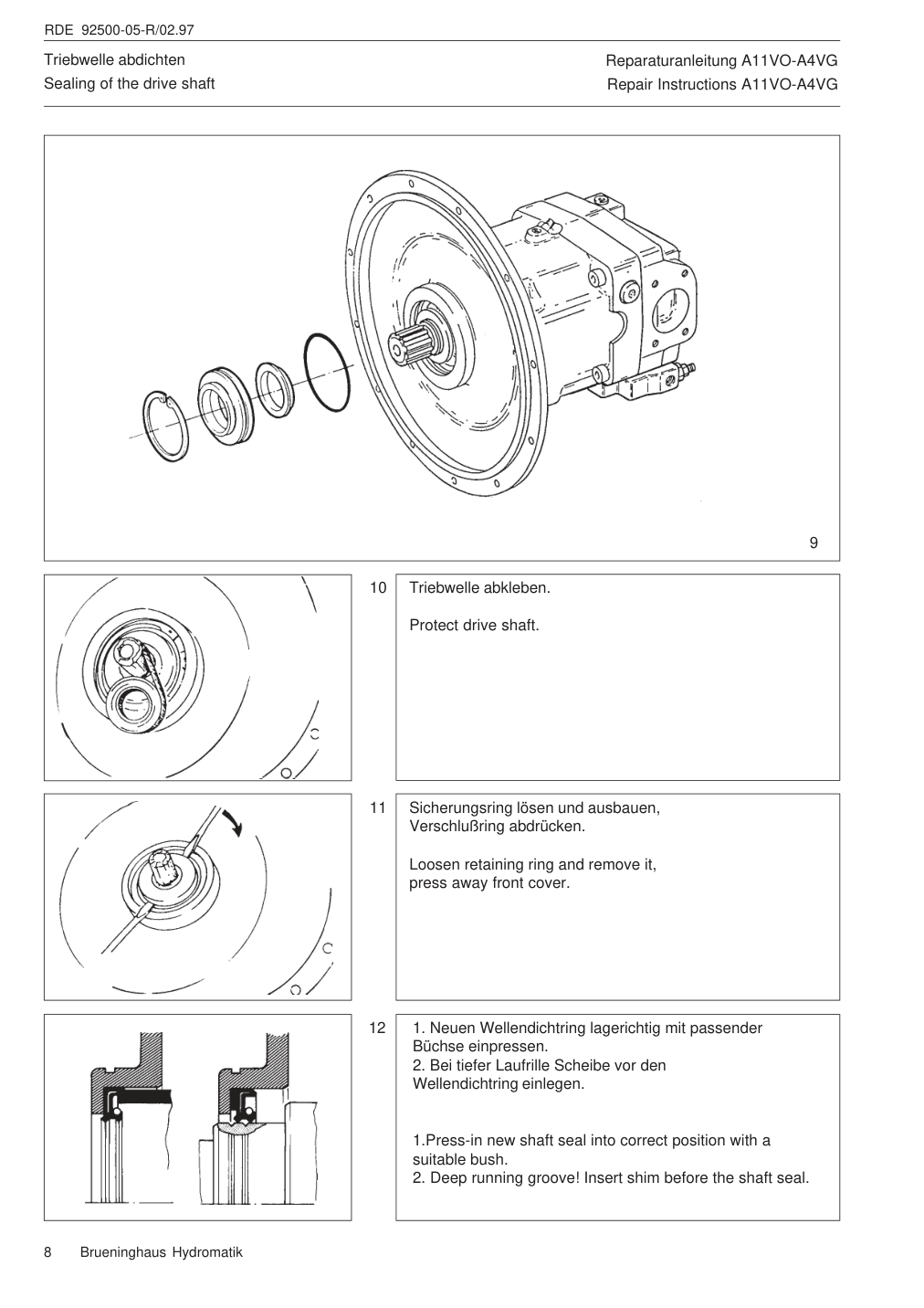 Схема Bosch Rexroth A11V — манжета вала