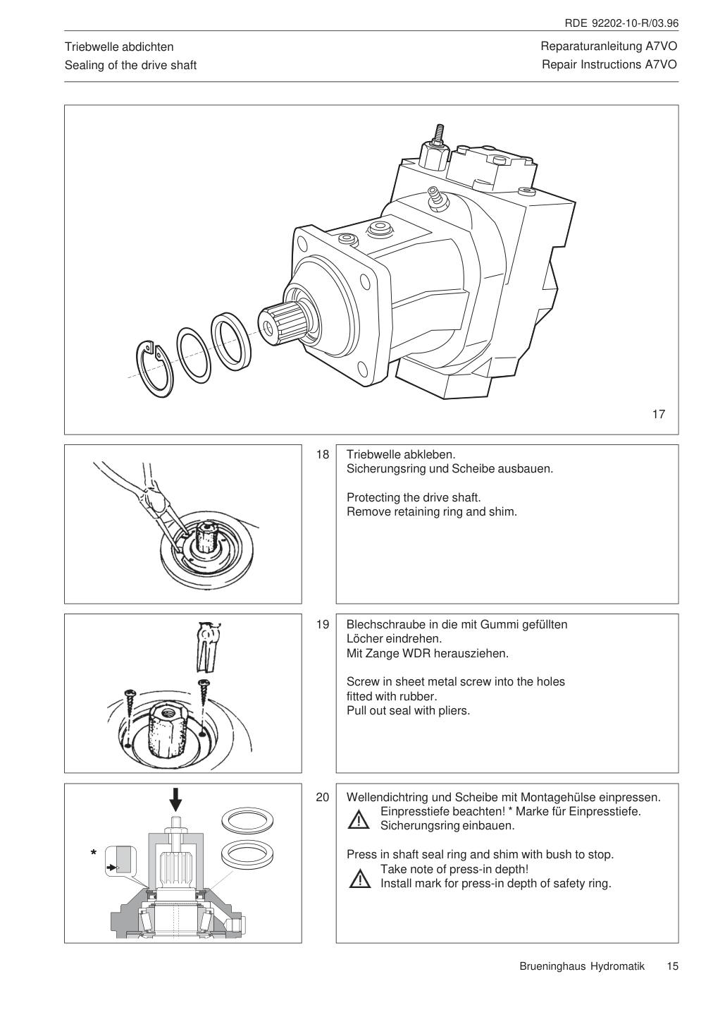 Схема Bosch Rexroth A7V — манжета вала