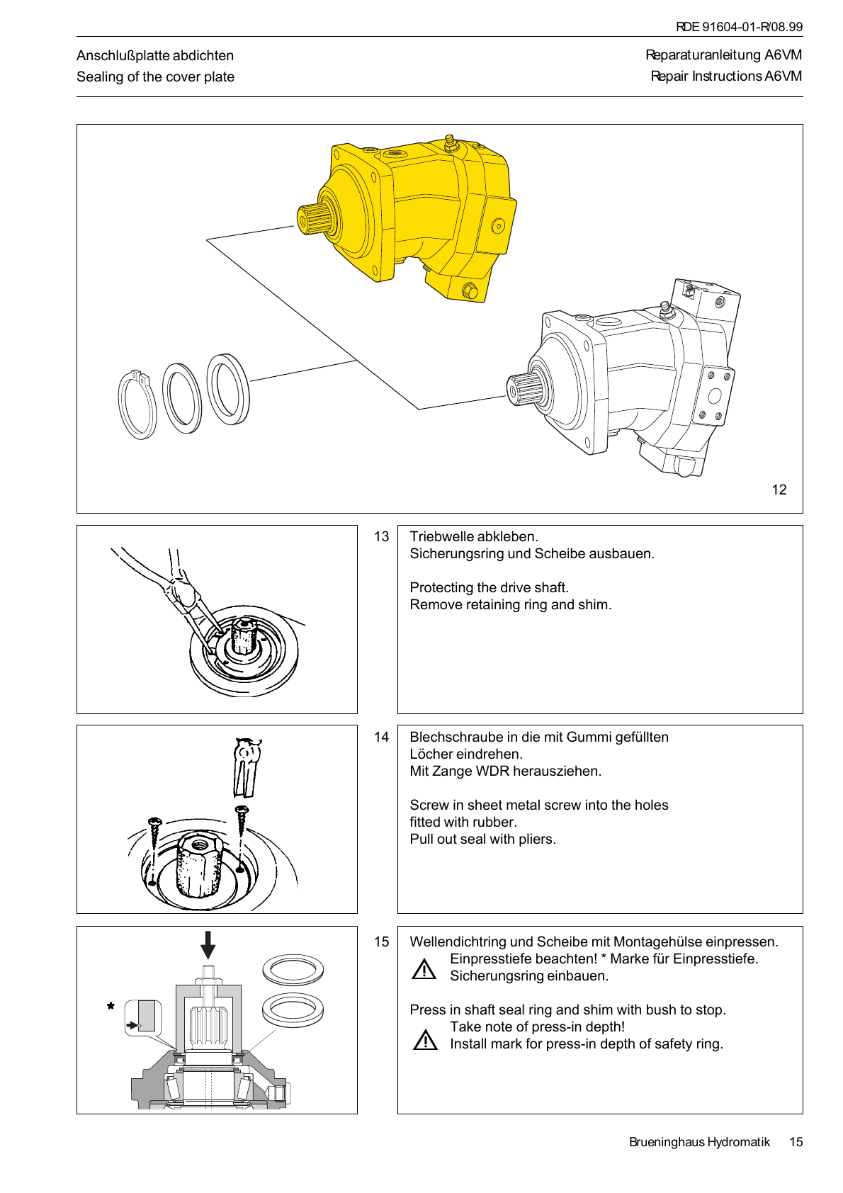 Схема Bosch Rexroth A6V — манжеты вала, расширенная применяемость