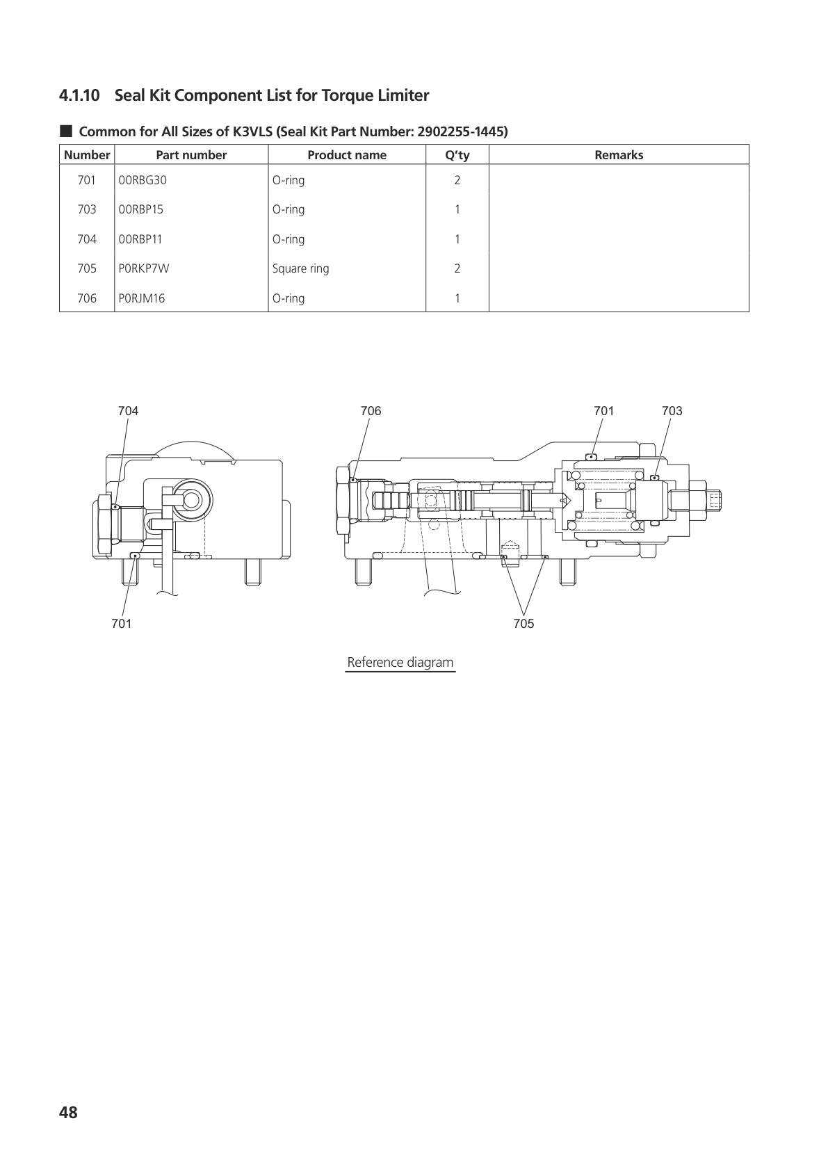 Схема Kawasaki K3VLS — ограничитель момента